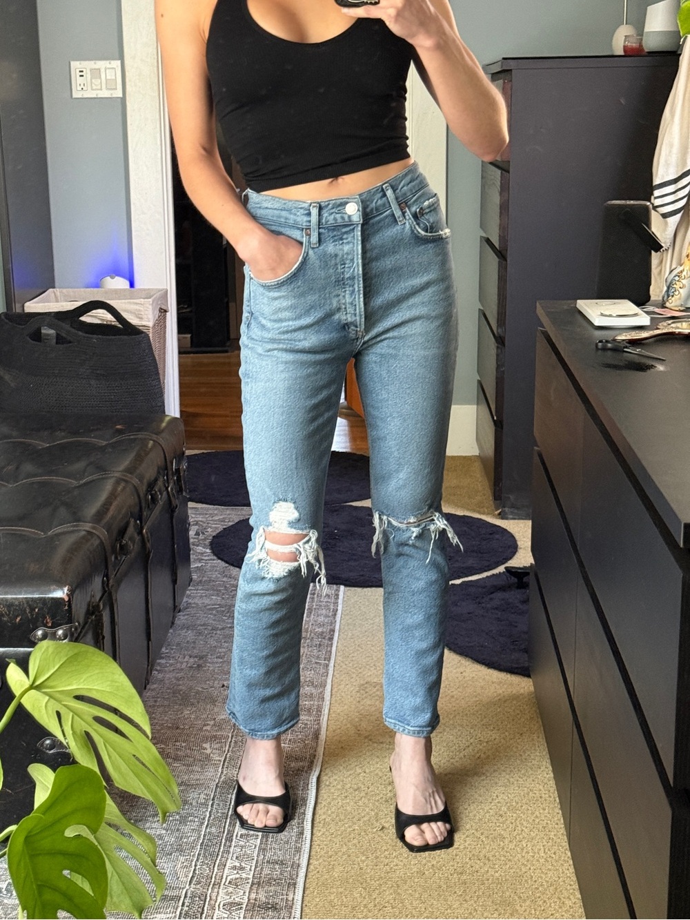 Agolde High-Rise Stretchy Distressed Women's Jeans
